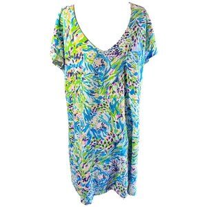 Lilly Pulitzer Multicolor Blue Green Pink Mini Dress